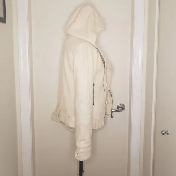 Hooded wool bomber jacket - Picture 4 of 16